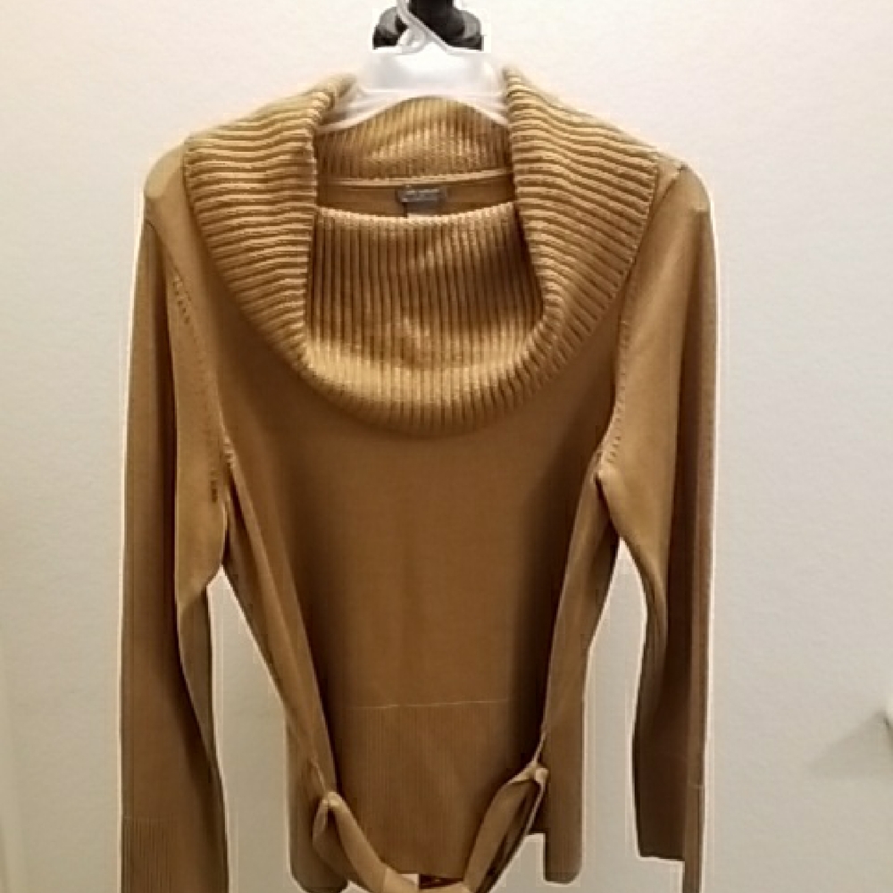 Ann Taylor Camel Cowl Neck Sweater